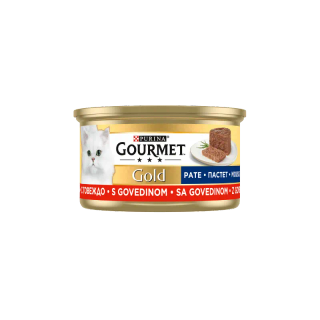 کنسرو گربه گورمت گلد پته طعم گوشت وزن 85 گرم